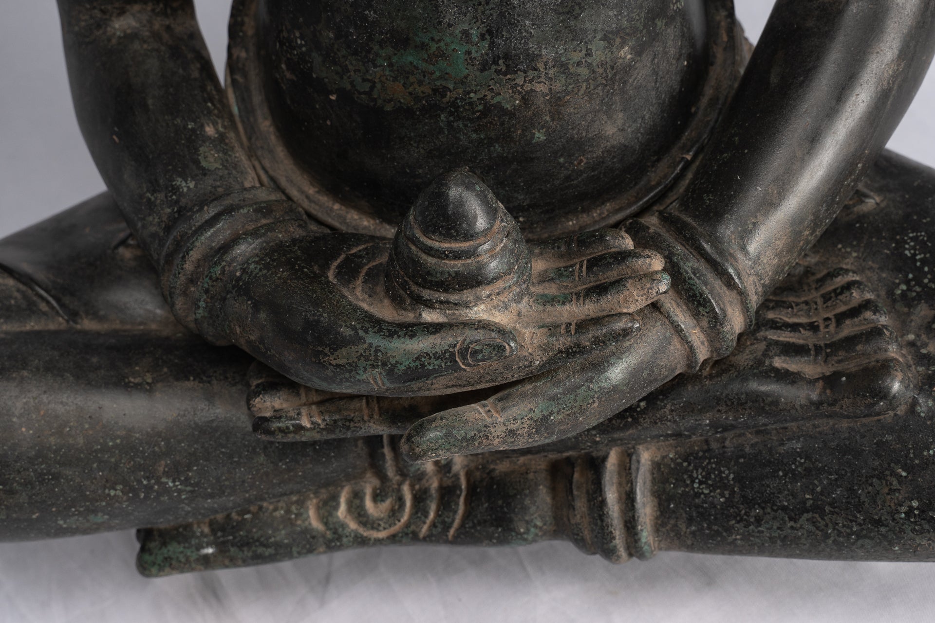 Buddha Statue-Antike Khmer Style Bronze Seated Amitabha Meditation Buddha Statue-55cm/22 "