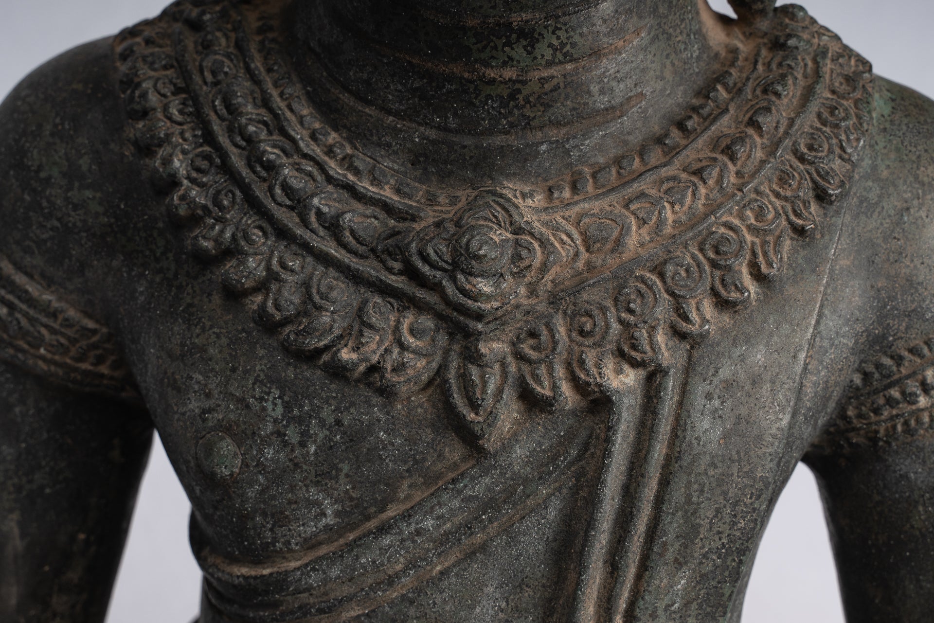 Buddha Statue-Antike Khmer Style Bronze Seated Amitabha Meditation Buddha Statue-55cm/22 "