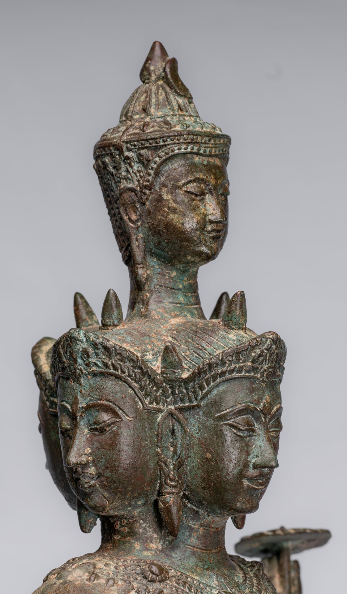 Trimurti Statue - Antique Thai Style Trimurti Shiva Brahma Vishnu Statue - 84cm/34"