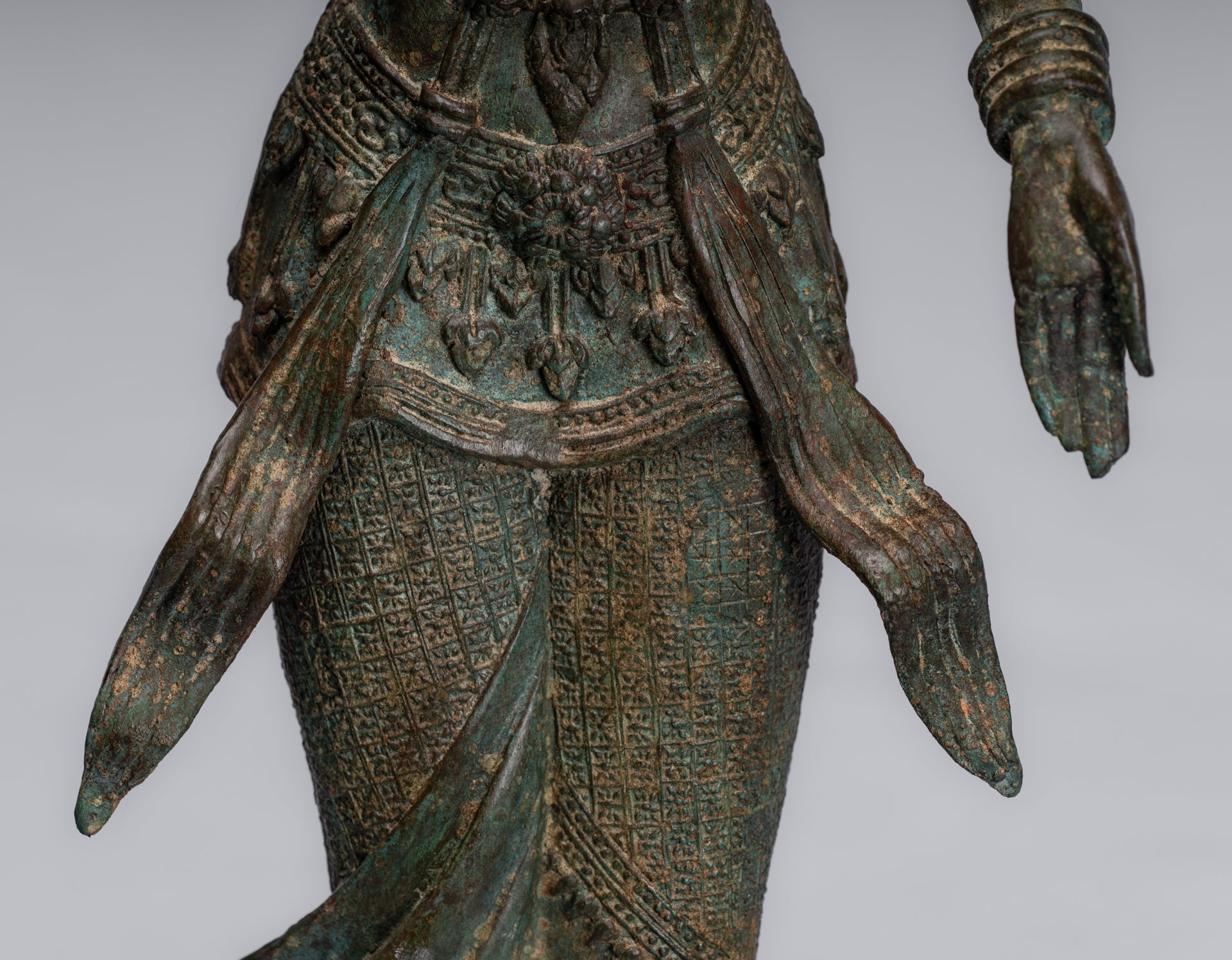 Trimurti Statue - Antique Thai Style Trimurti Shiva Brahma Vishnu Statue - 84cm/34"