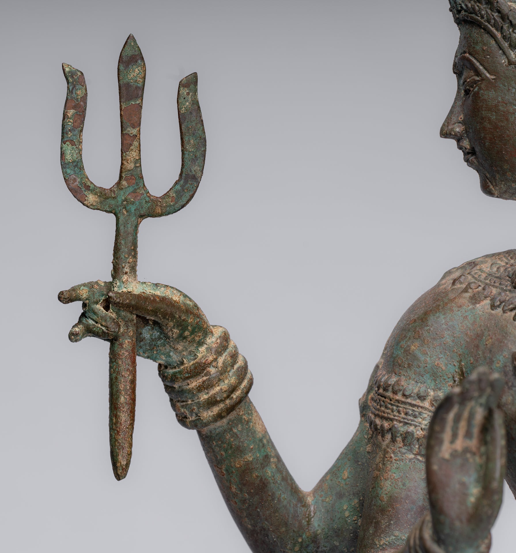 Trimurti Statue - Antique Thai Style Trimurti Shiva Brahma Vishnu Statue - 84cm/34"