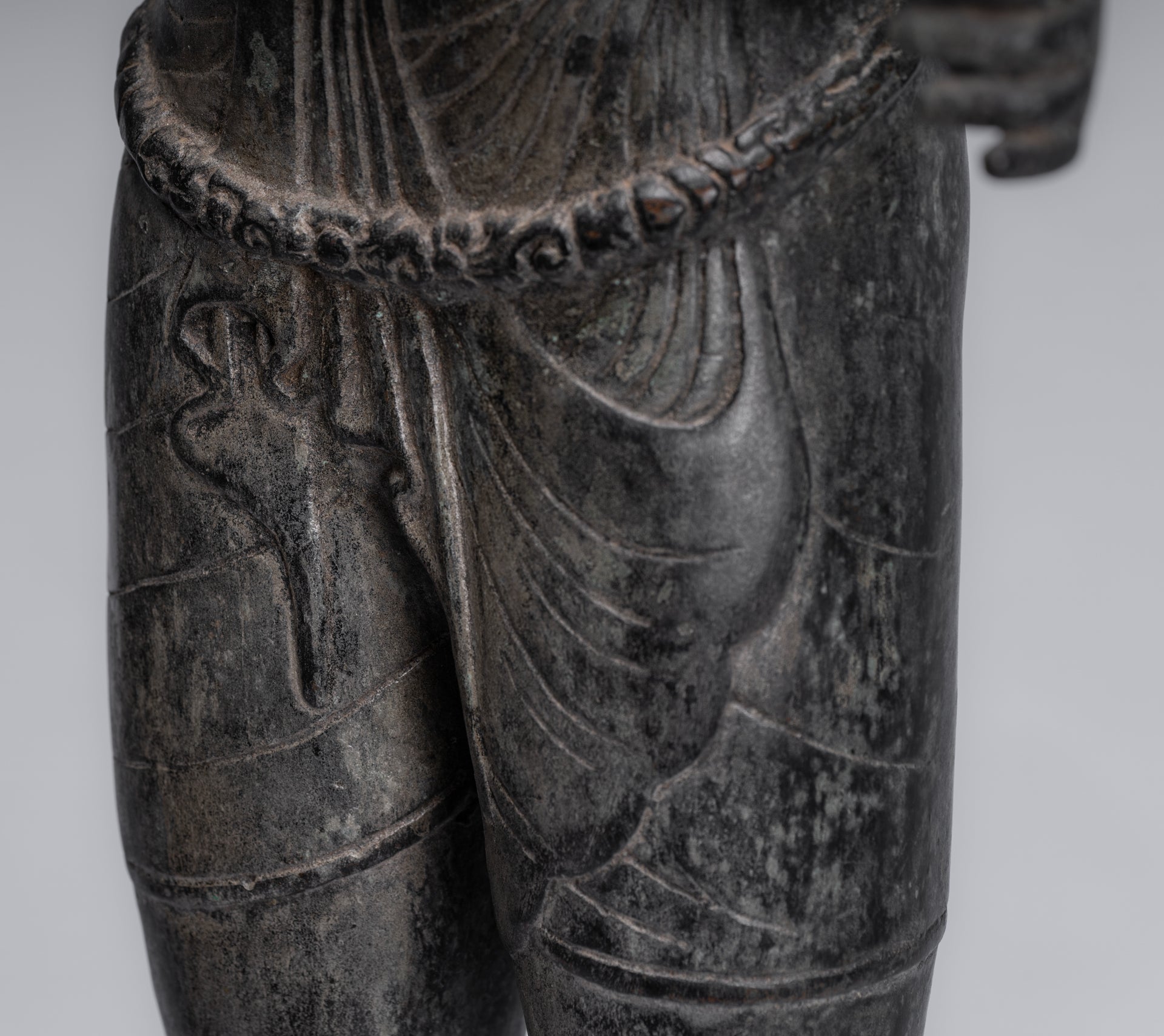 Harihara - Antique Phnom Da Style Bronze Khmer Hari Hara or Vishnu & Shiva - 77cm/31"