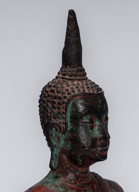 Buddha Statue - Antique Sukhothai Style Thai Enlightenment Buddha Statue - 24cm/10"