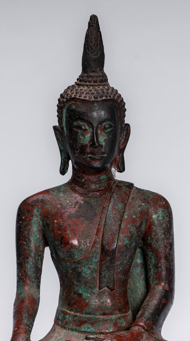 Buddha Statue - Antique Sukhothai Style Thai Enlightenment Buddha Statue - 24cm/10"