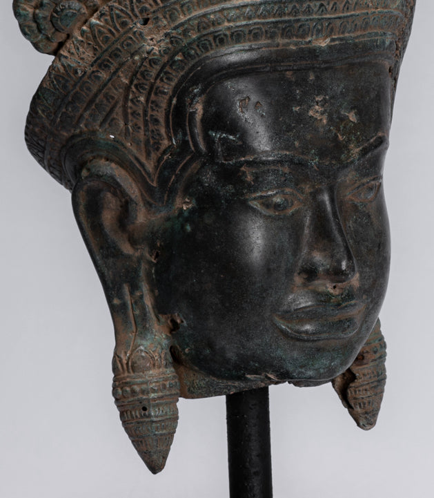 Antique Khmer Style Bronze Angkor Wat Apsara Torso or Angel Statue - 57cm/23"