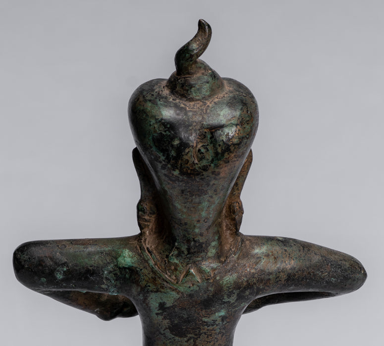 Antique Khmer Style Baphuon Bronze Dancing Apsara or Angel Statue - 34cm/14"