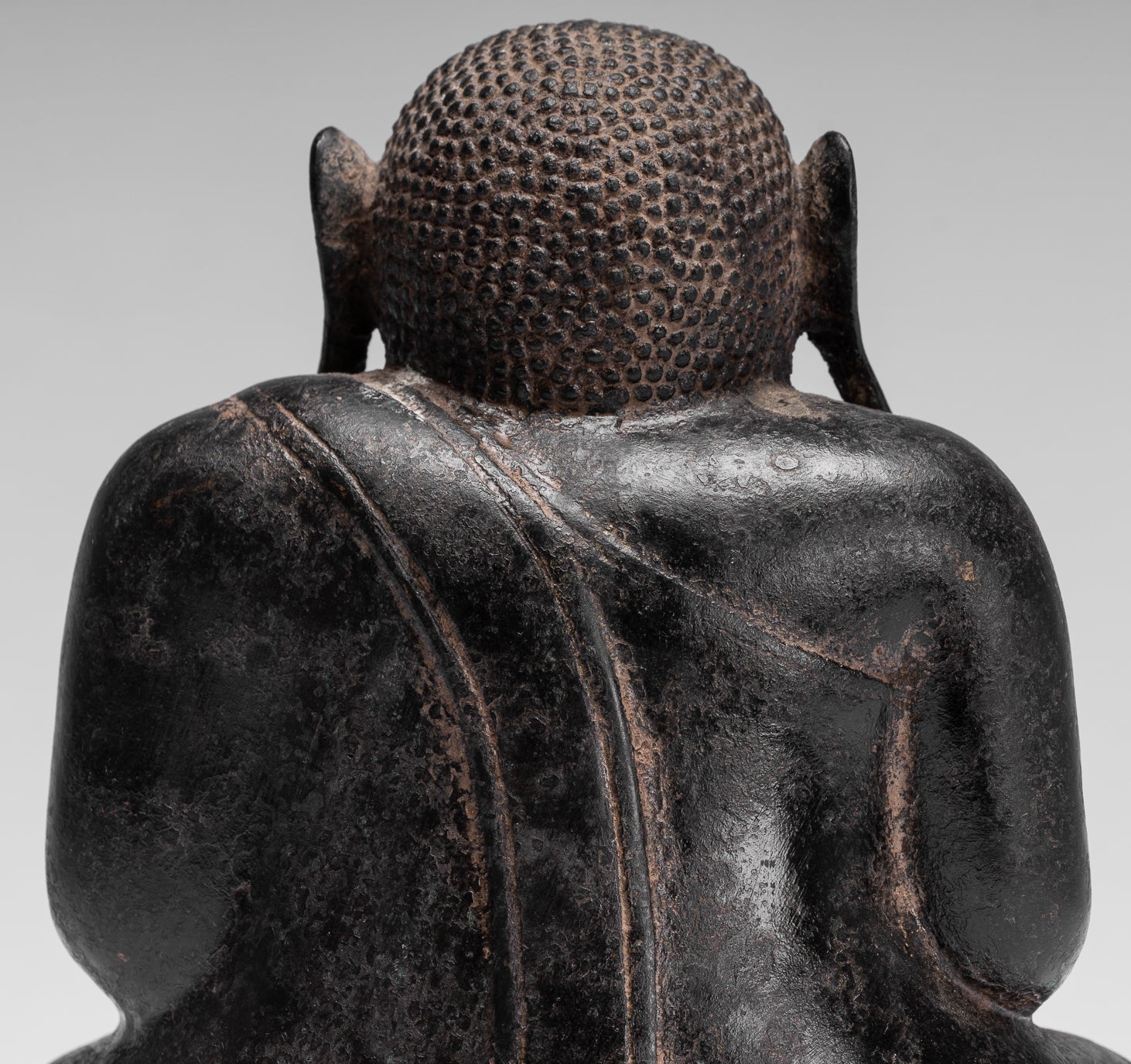 Buddha Statue-Antike Khmer Style Bronze Happy, Fat, Laughing Buddha Budai Statue-18cm/7 "