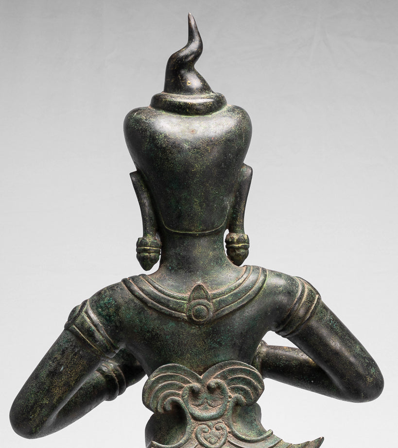 Antique Khmer Style Baphuon Bronze Dancing Apsara or Angel Statue - 85cm/34"