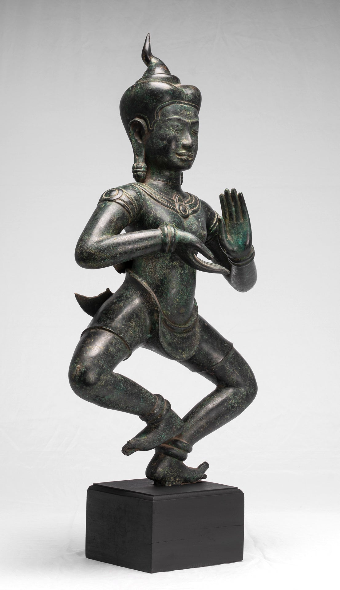 Antique Khmer Style Baphuon Bronze Dancing Apsara or Angel Statue - 85cm/34"