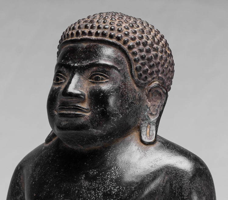 Statue di Buddha - Antique Thai Thai Bronze Felice, grassa, ridendo Buddha Budai Statua - 31 cm/12 "