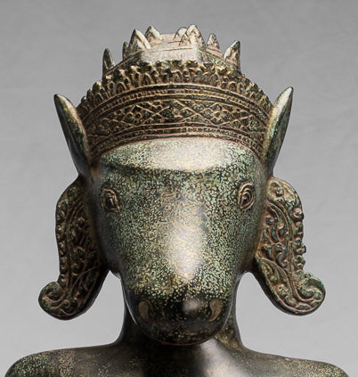 Kalkin Statue - Antique Khmer Style Standing Bronze Hayagriva Kalkin Horse of Vishnu - 82cm/33"