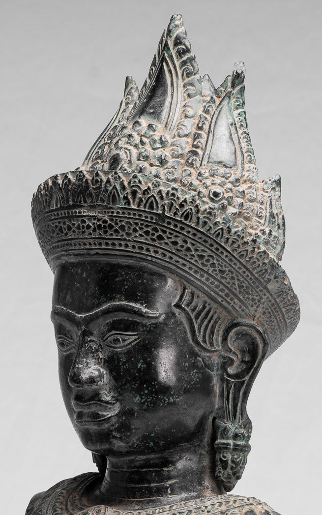 Apsara Statue - Antique Khmer Style Bronze Angkor Wat Apsara Torso or Angel Statue - 50cm/20"