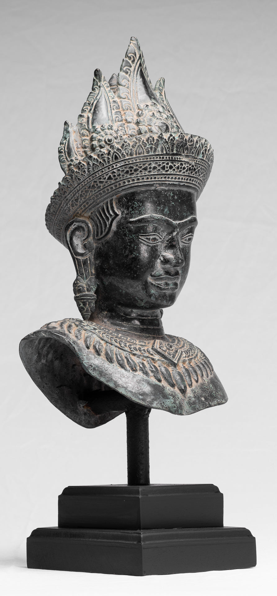 Apsara Statue - Antique Khmer Style Bronze Angkor Wat Apsara Torso or Angel Statue - 50cm/20"