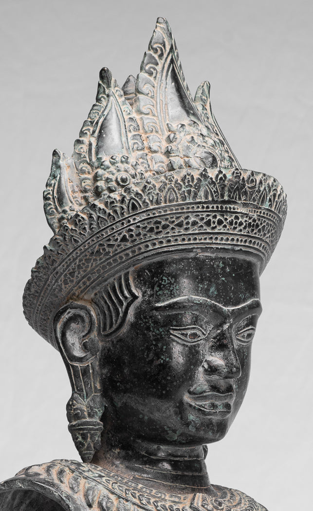 Apsara Statue - Antique Khmer Style Bronze Angkor Wat Apsara Torso or Angel Statue - 50cm/20"