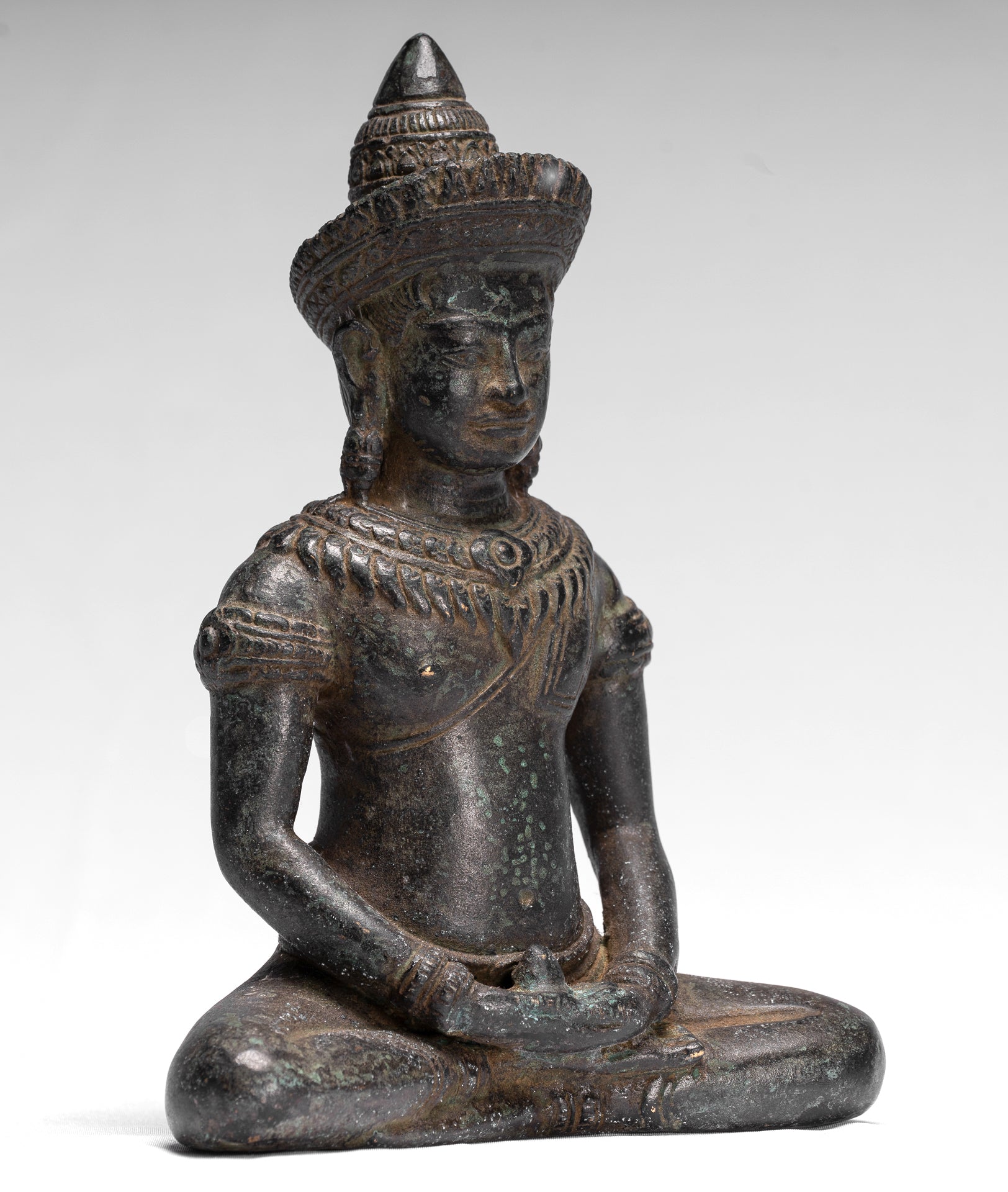 Statue de Bouddha – Statue de Bouddha Baphuon de méditation de style khmer antique – 19 cm.