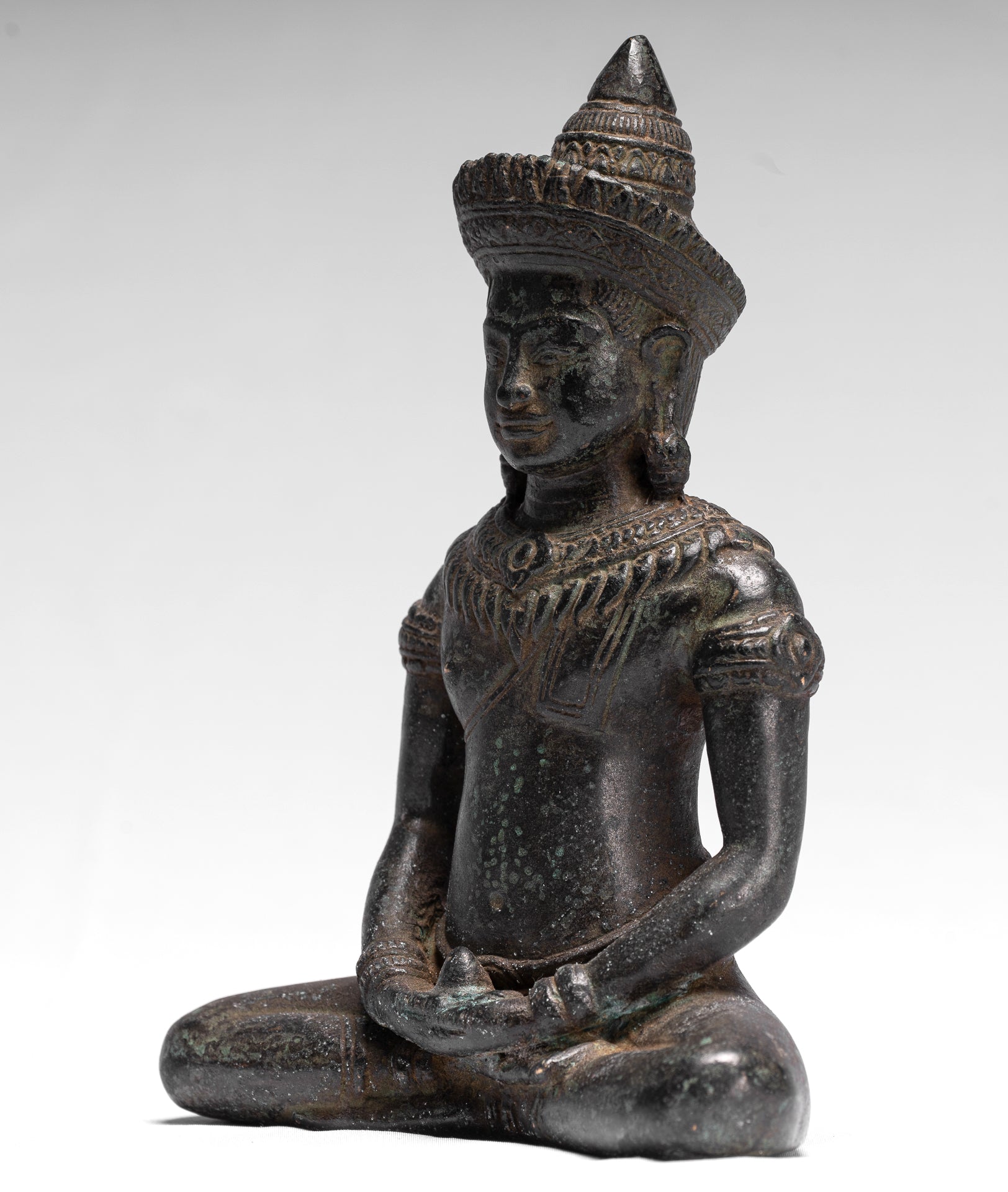 Statue de Bouddha – Statue de Bouddha Baphuon de méditation de style khmer antique – 19 cm.