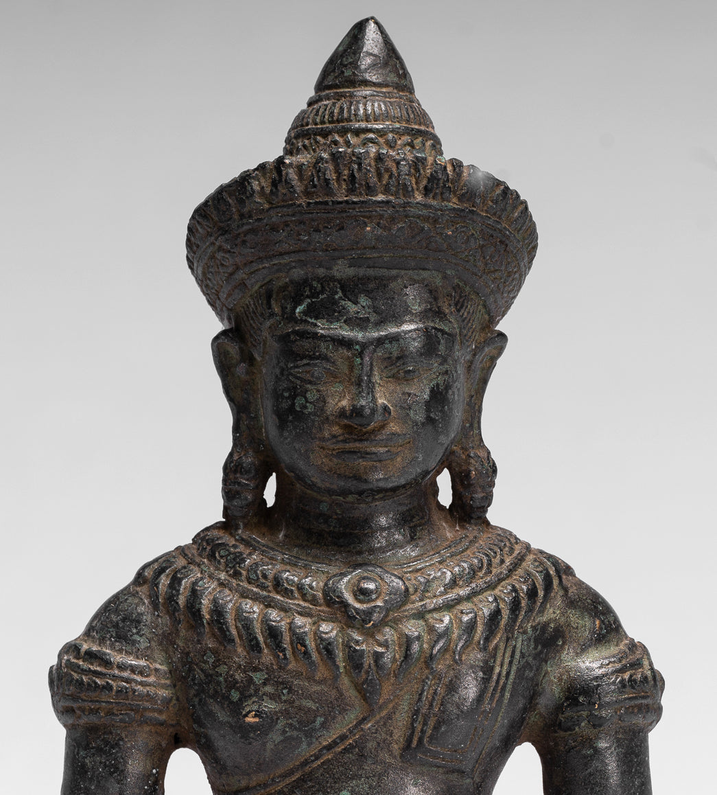 Statue de Bouddha – Statue de Bouddha Baphuon de méditation de style khmer antique – 19 cm.