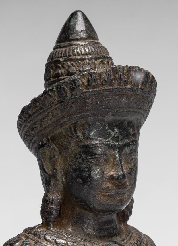 Statue de Bouddha – Statue de Bouddha Baphuon de méditation de style khmer antique – 19 cm.