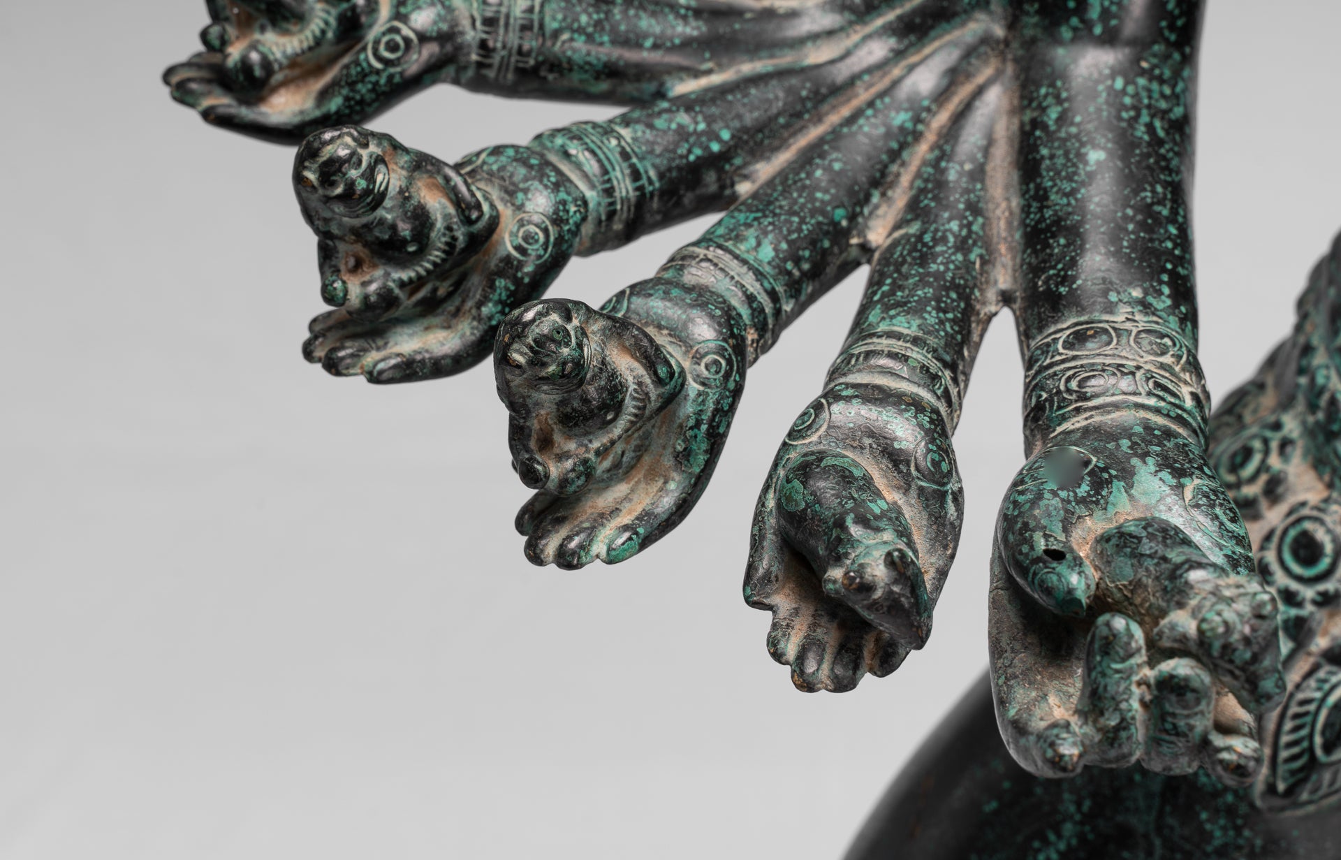 Antique Khmer Style Standing Bronze Angkor Wat Hevajra Statue-86cm/34 " Tall