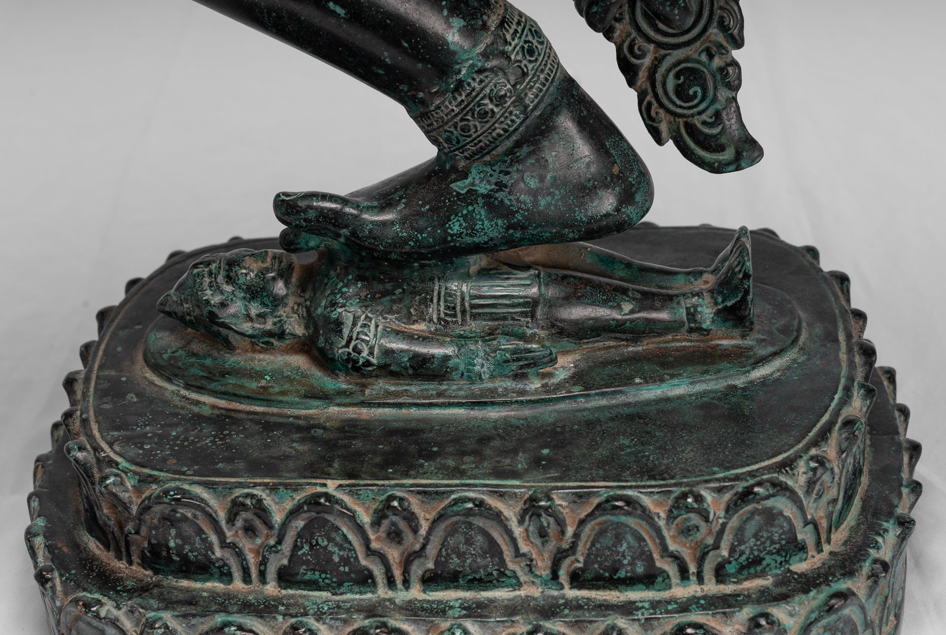 Antique Khmer Style Standing Bronze Angkor Wat Hevajra Statue-86cm/34 " Tall