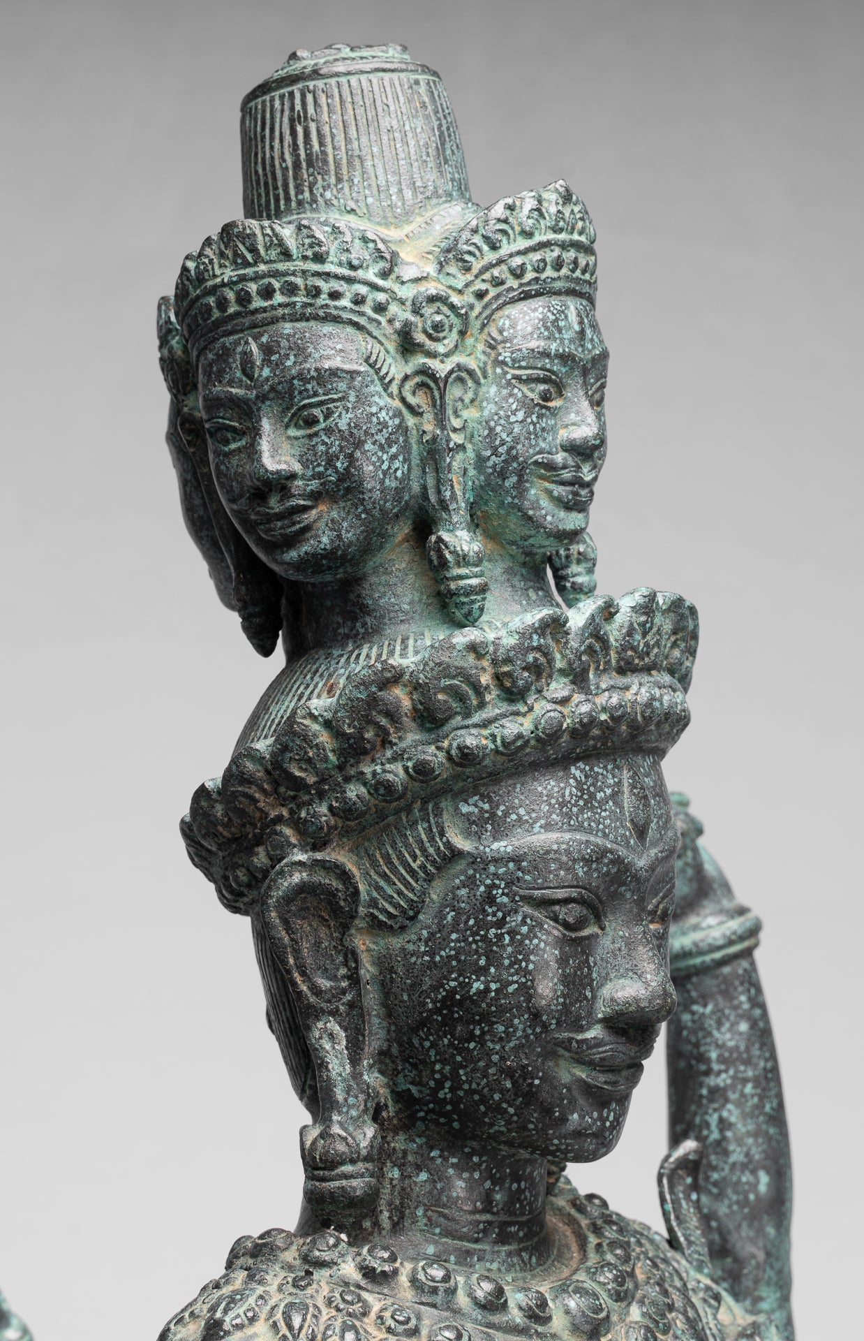 Estatua de Trimurti - Estatua de Trimurti Shiva Brahma Vishnu de estilo jemer antiguo - 95cm/38 "