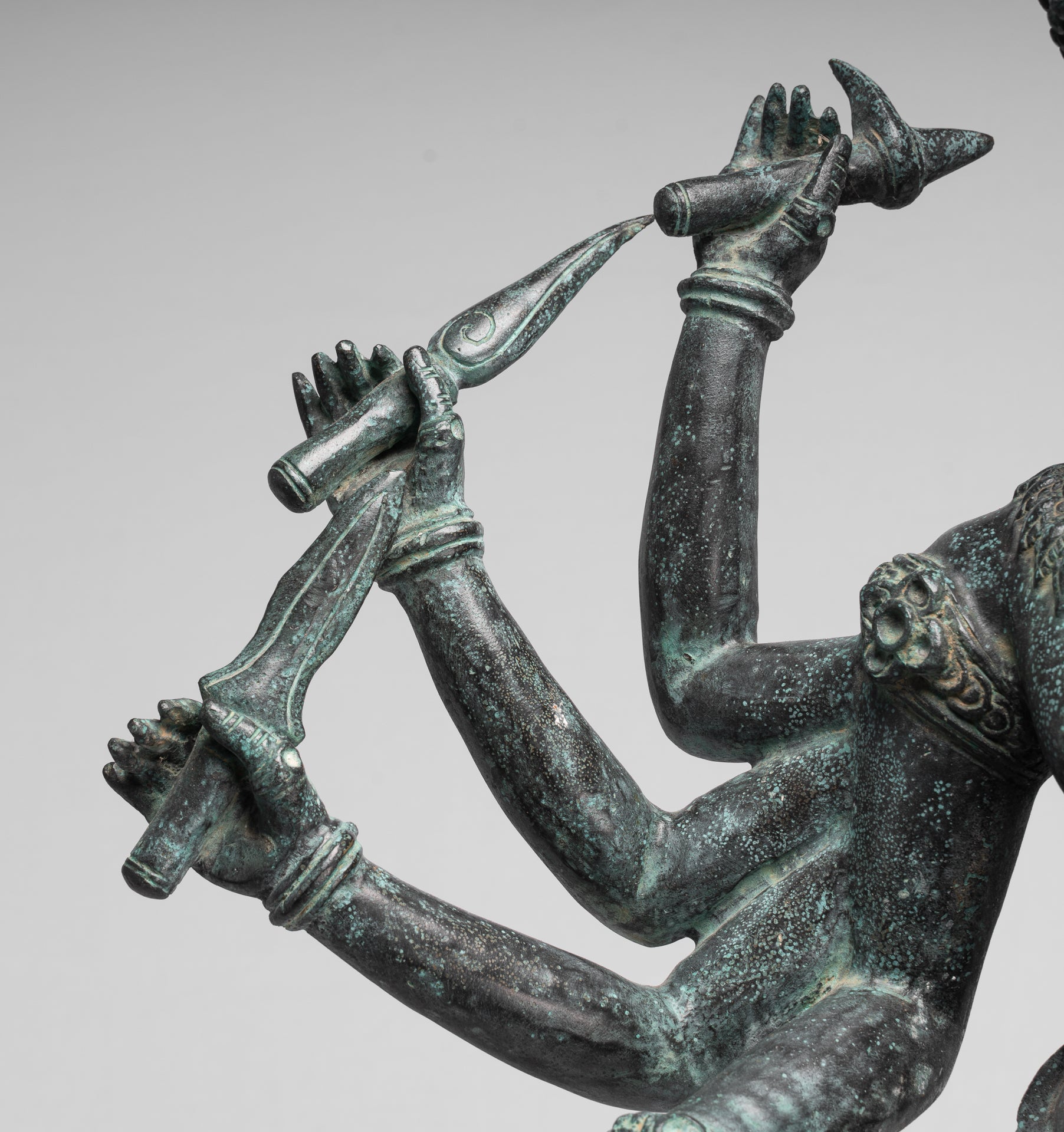 Estatua de Trimurti - Estatua de Trimurti Shiva Brahma Vishnu de estilo jemer antiguo - 95cm/38 "