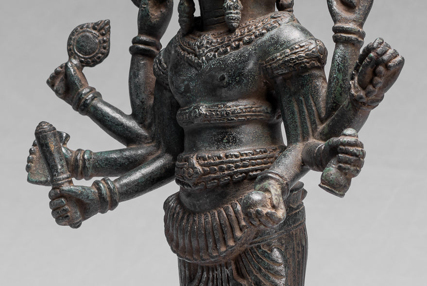 Estatua de Brahma - Estilo antiguo Khmer Koh Ker de pie Bronce Brahma - Creación de dios hindú - 53cm/21 "