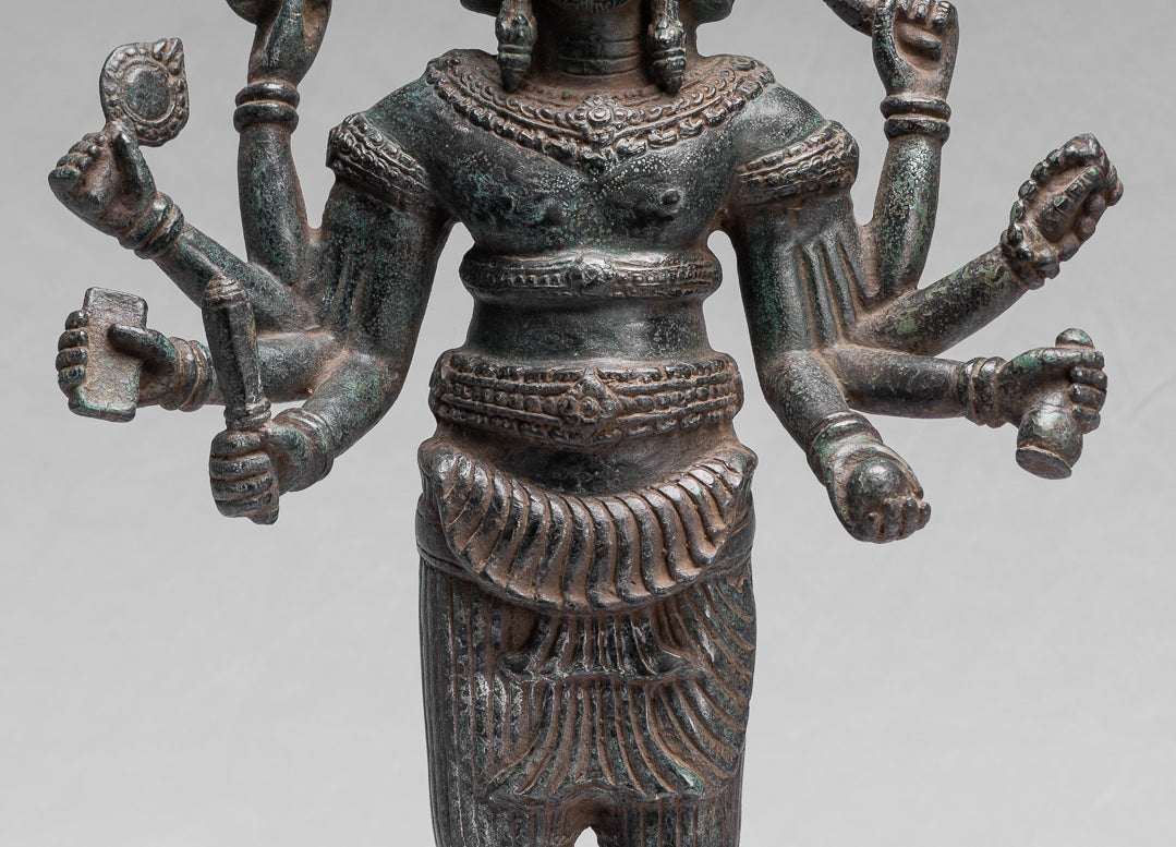 Estatua de Brahma - Estilo antiguo Khmer Koh Ker de pie Bronce Brahma - Creación de dios hindú - 53cm/21 "