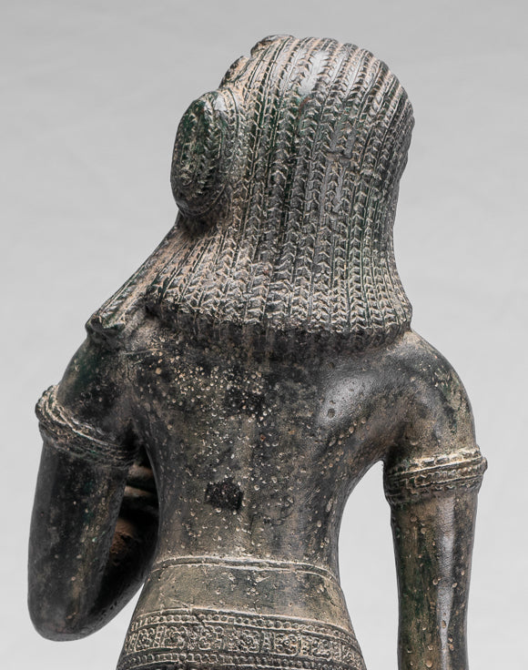 Antique Khmer Style Bronze Banteay Srei Standing Apsara or Angel - 53cm/21"