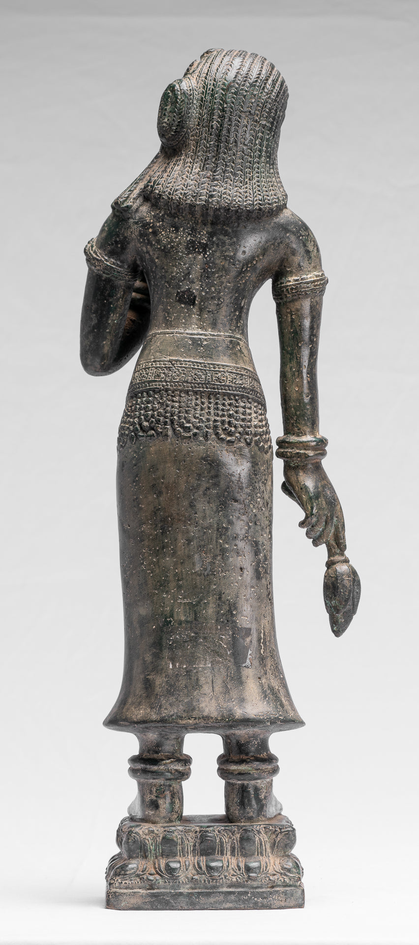 Antique Khmer Style Bronze Banteay Srei Standing Apsara or Angel - 53cm/21"