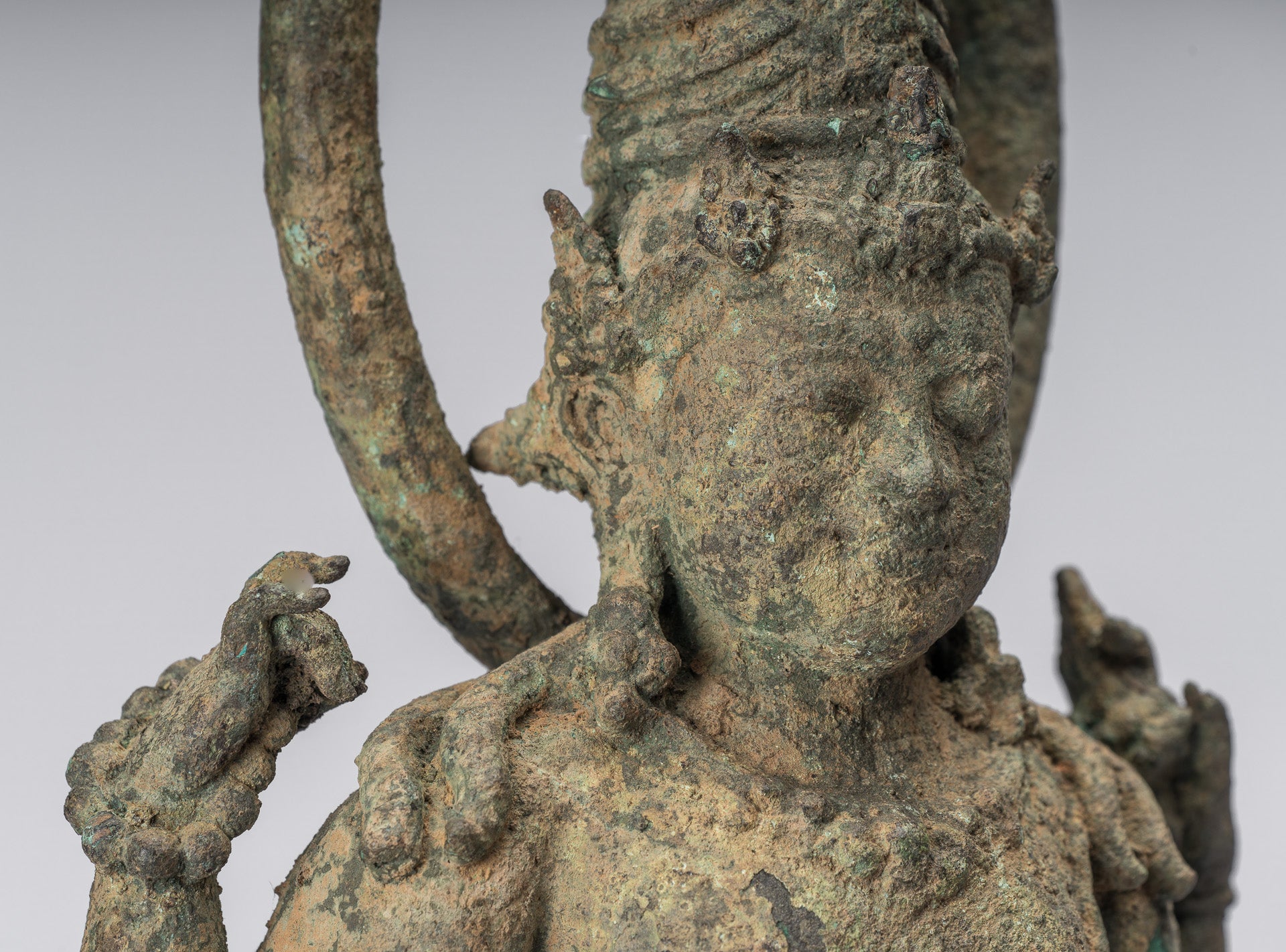 Vishnu - Estatua de bronce de alumno de estilo indonesio antiguo Majapahit Java - 51cm/20 "