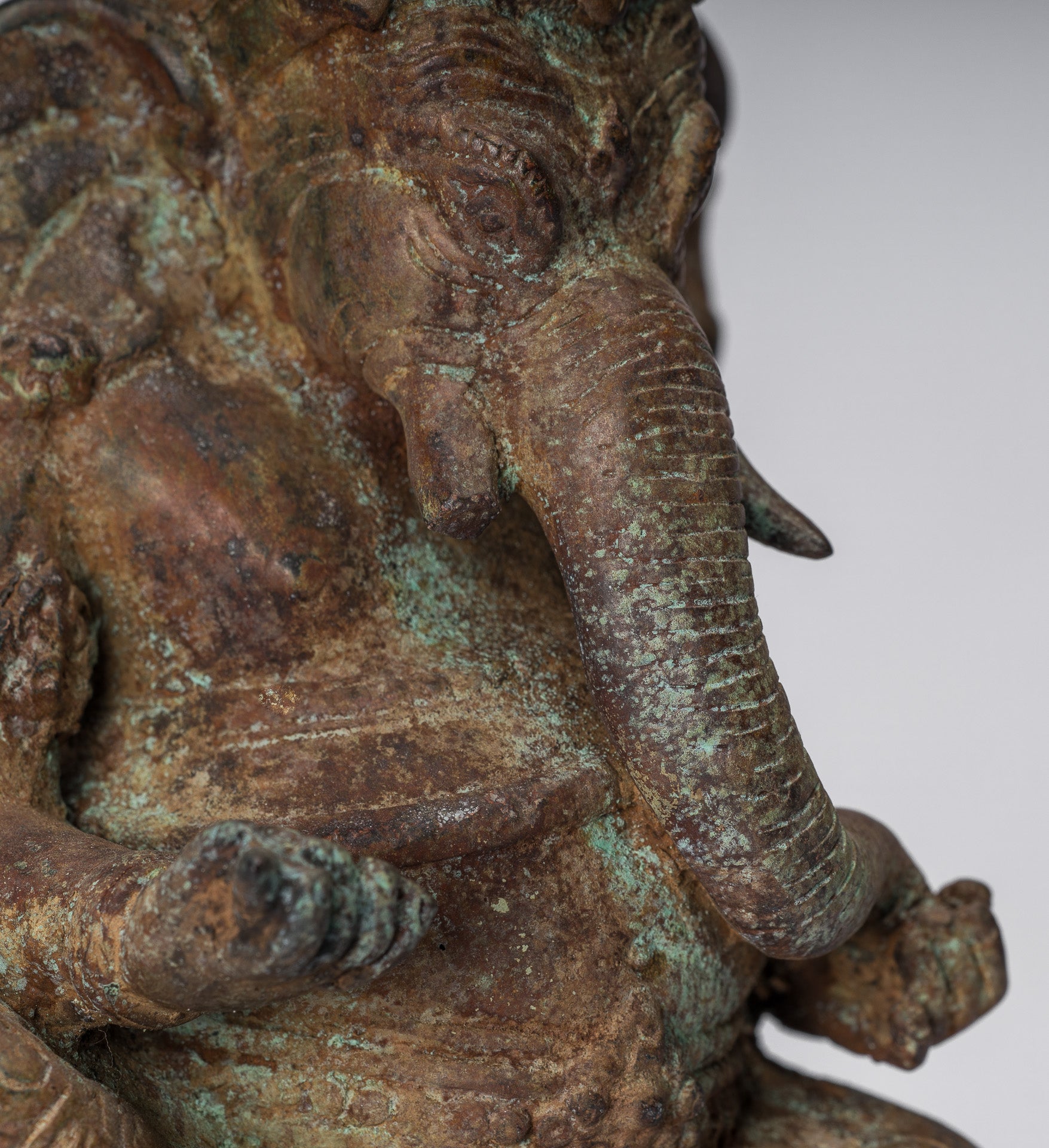 Estatua de Ganesha - Estatua de Ganesha de bronce de estilo javanés antiguo - 20 cm/8 "