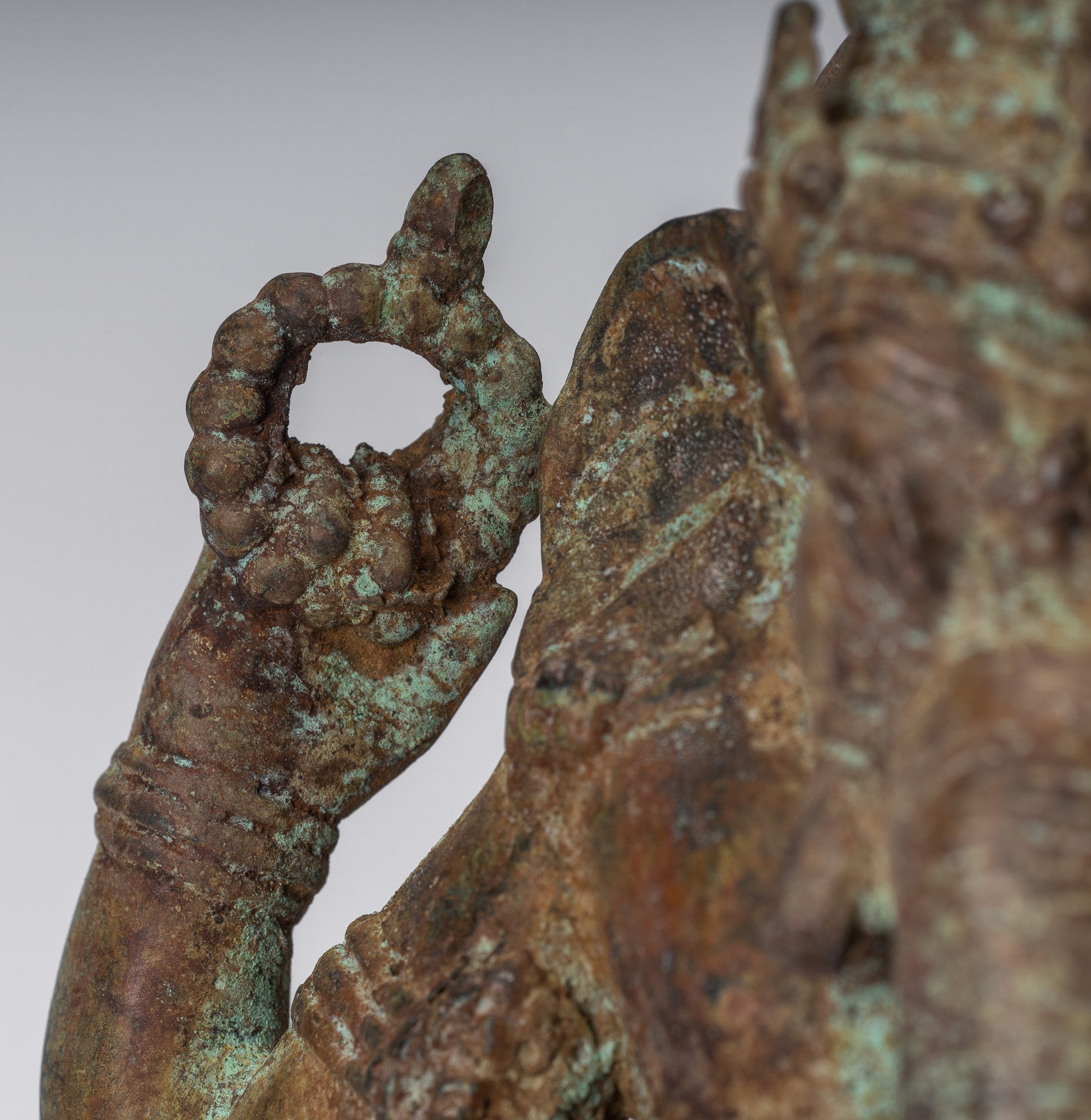 Estatua de Ganesha - Estatua de Ganesha de bronce de estilo javanés antiguo - 20 cm/8 "