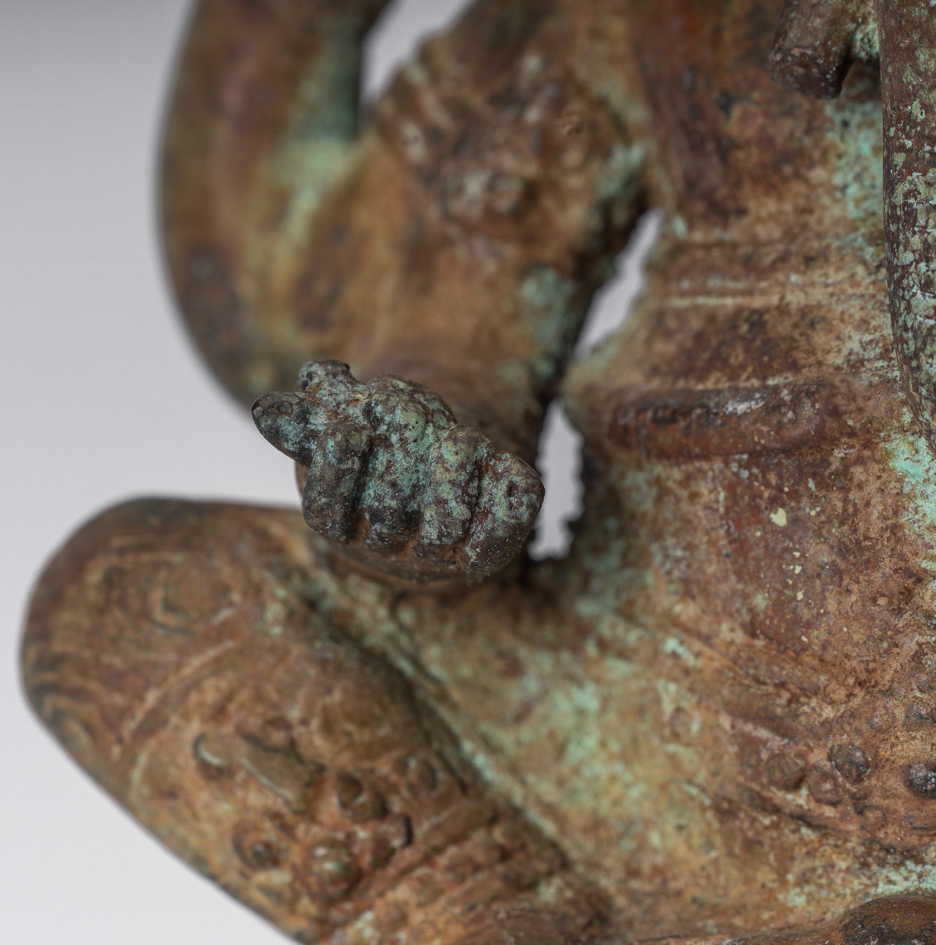 Estatua de Ganesha - Estatua de Ganesha de bronce de estilo javanés antiguo - 20 cm/8 "