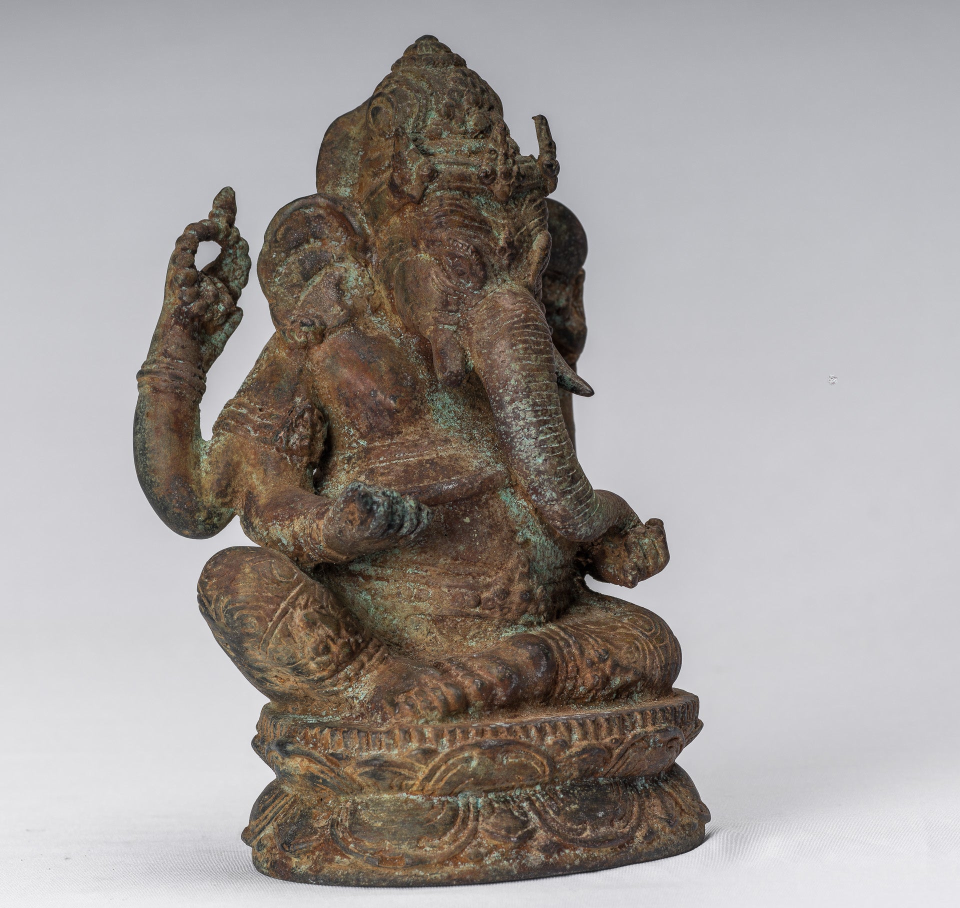 Estatua de Ganesha - Estatua de Ganesha de bronce de estilo javanés antiguo - 20 cm/8 "