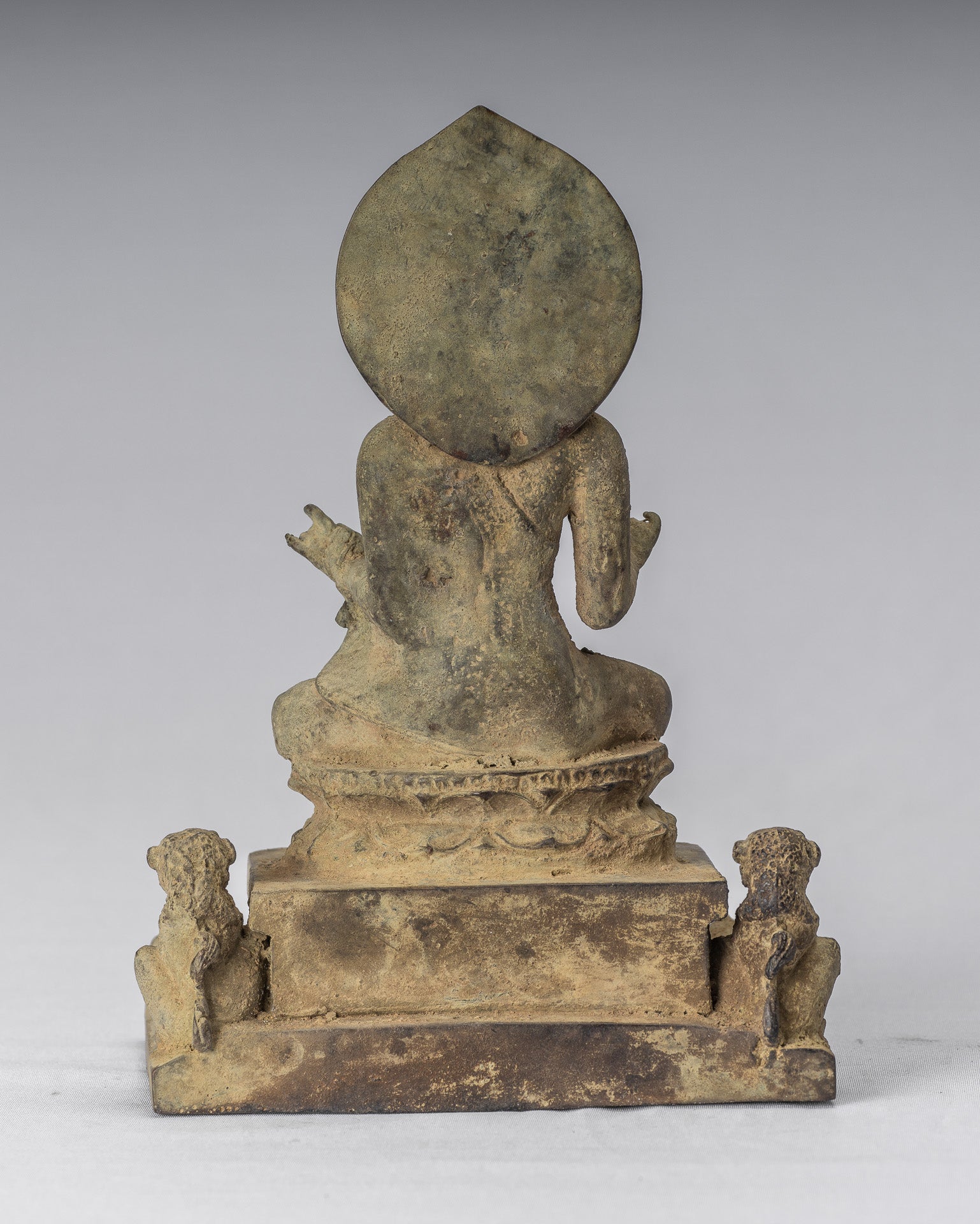 Estatua de Buda - Estilo indonesio antiguo de bronce sentado Javanese Buda - 18 cm/7 "