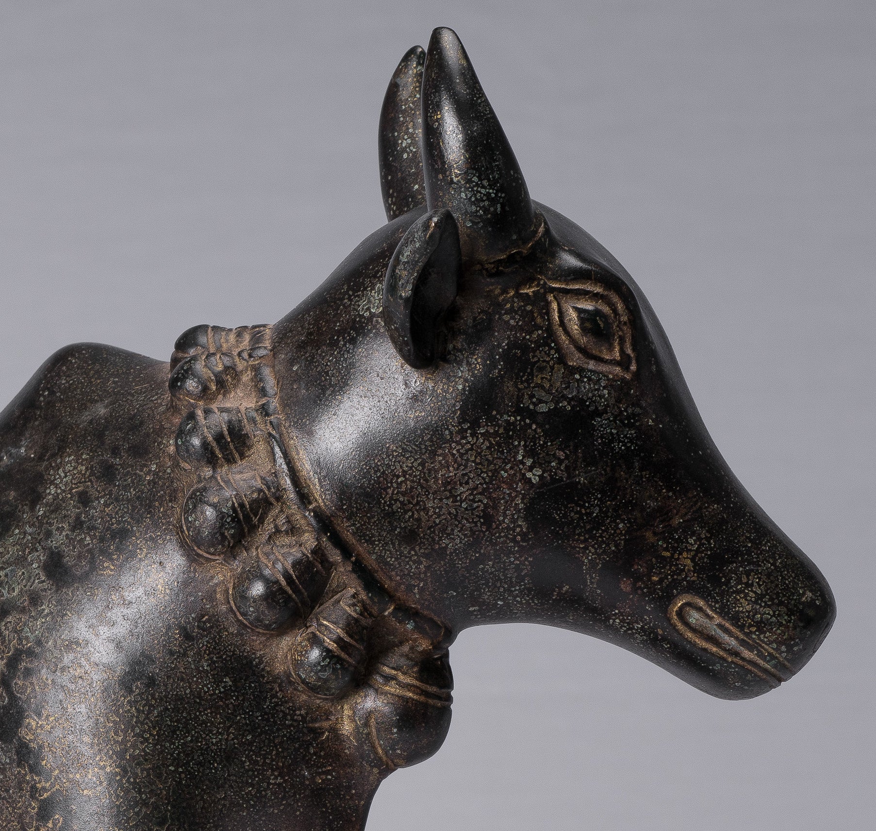 Estatua de bronce nandi de estilo jemer antiguo - Monte de Shiva - 36 cm/14 "