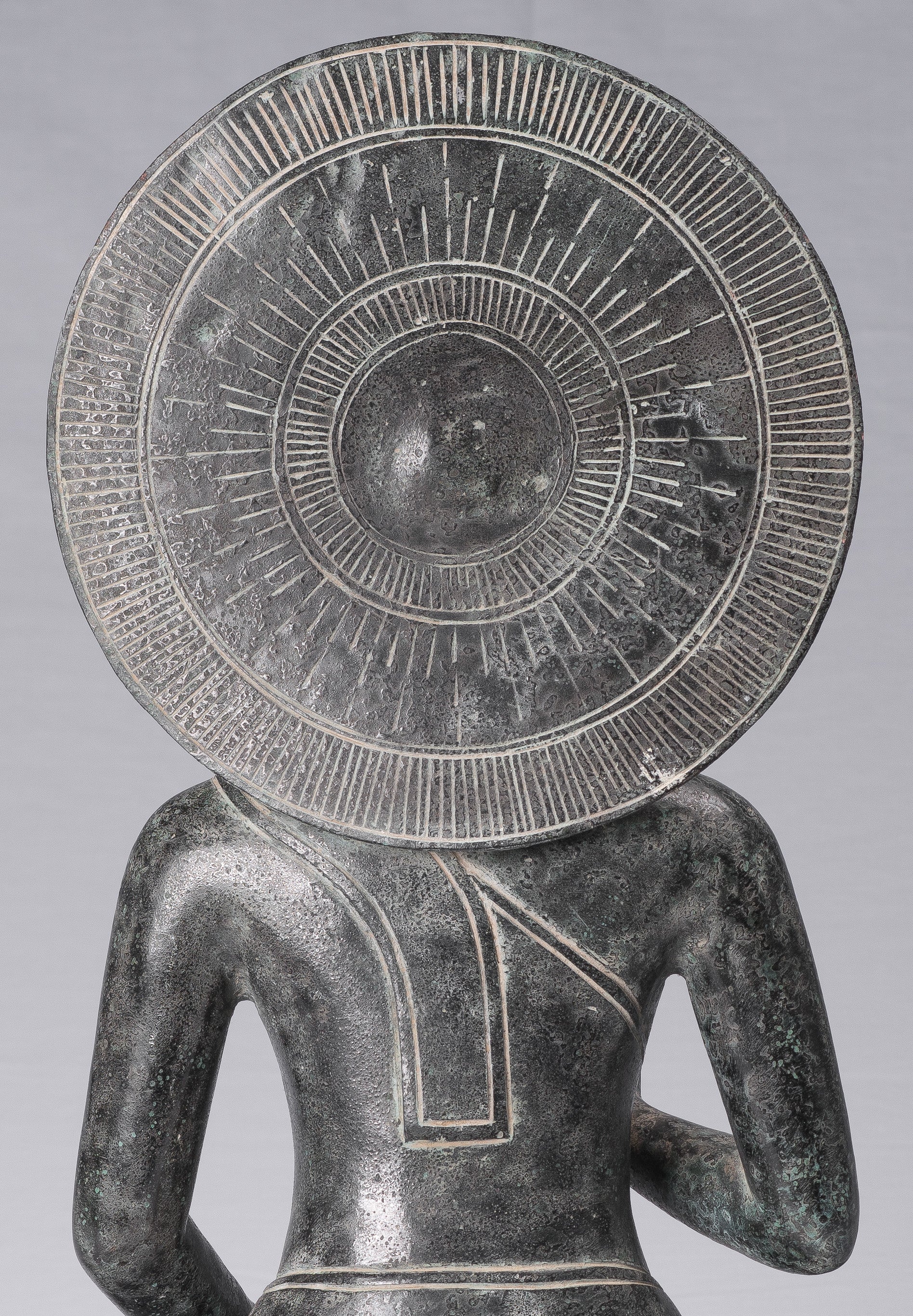 Statue de Bouddha – Statue de Bouddha en bronze de style khmer antique Dharmachakra enseignant Mudra – 50 cm