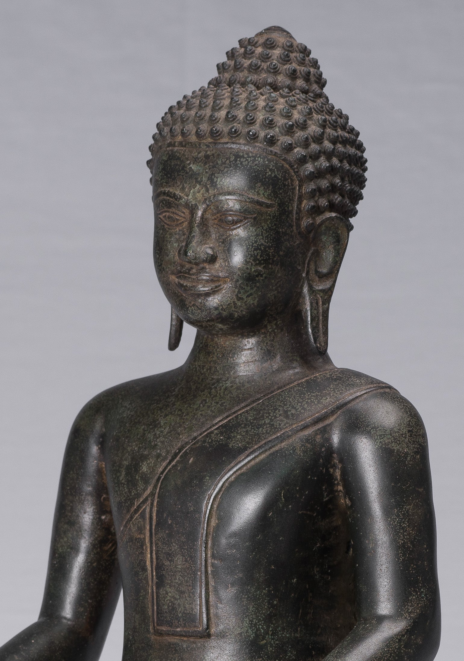 Statua Buddha - Antique Khmer Style Bronze Enlightenment Statue Buddha - 46 cm/18 "