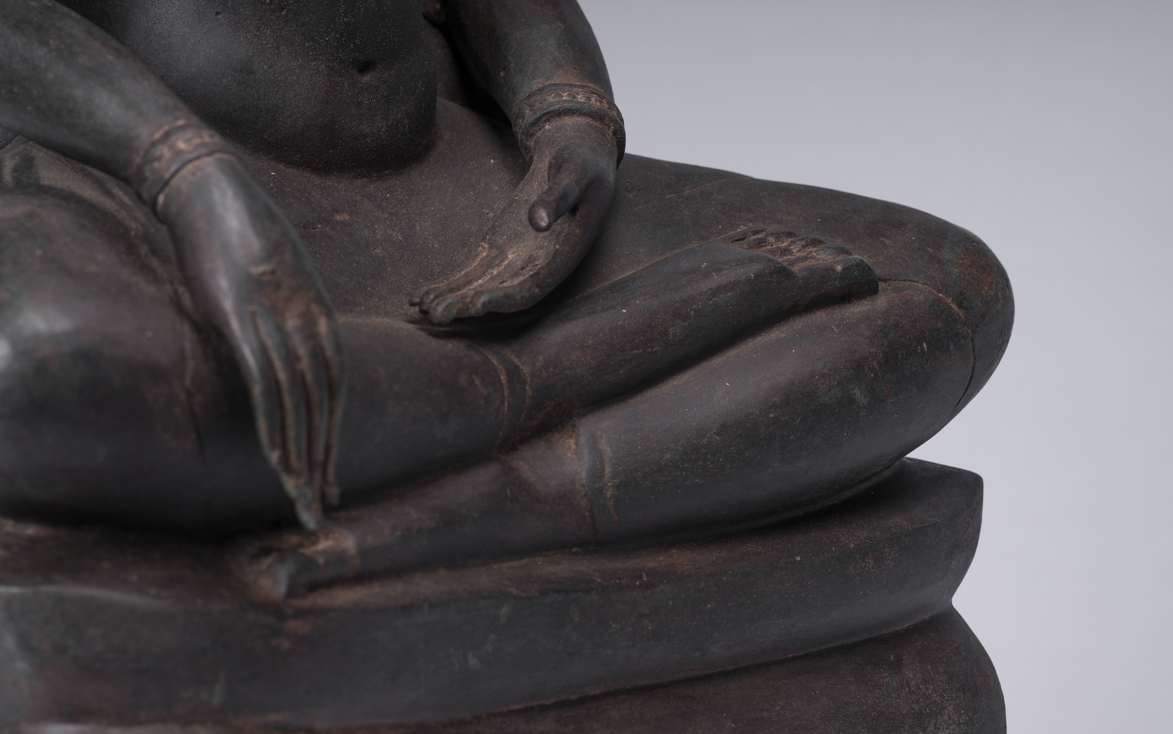 Statue de Bouddha - Statue de Bouddha des Lumières assise d'Ayutthaya de style thaïlandais antique - 66 cm/26"