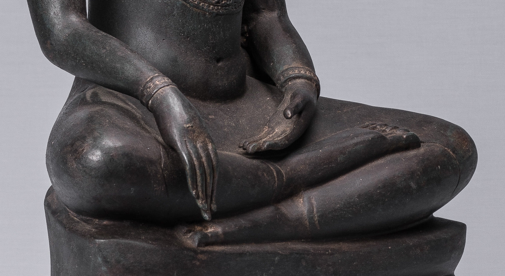 Statue de Bouddha - Statue de Bouddha des Lumières assise d'Ayutthaya de style thaïlandais antique - 66 cm/26"