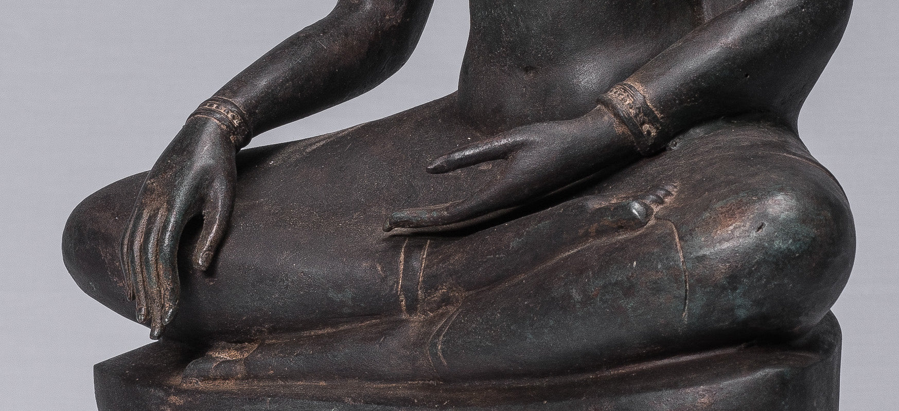 Statue de Bouddha - Statue de Bouddha des Lumières assise d'Ayutthaya de style thaïlandais antique - 66 cm/26"