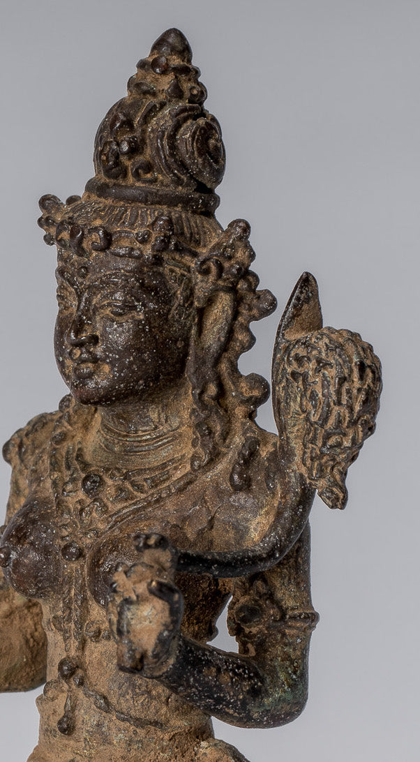 Estatua de Tara - Estatua de bronce de bronce indonesio de java antiguo - 8cm/3 "