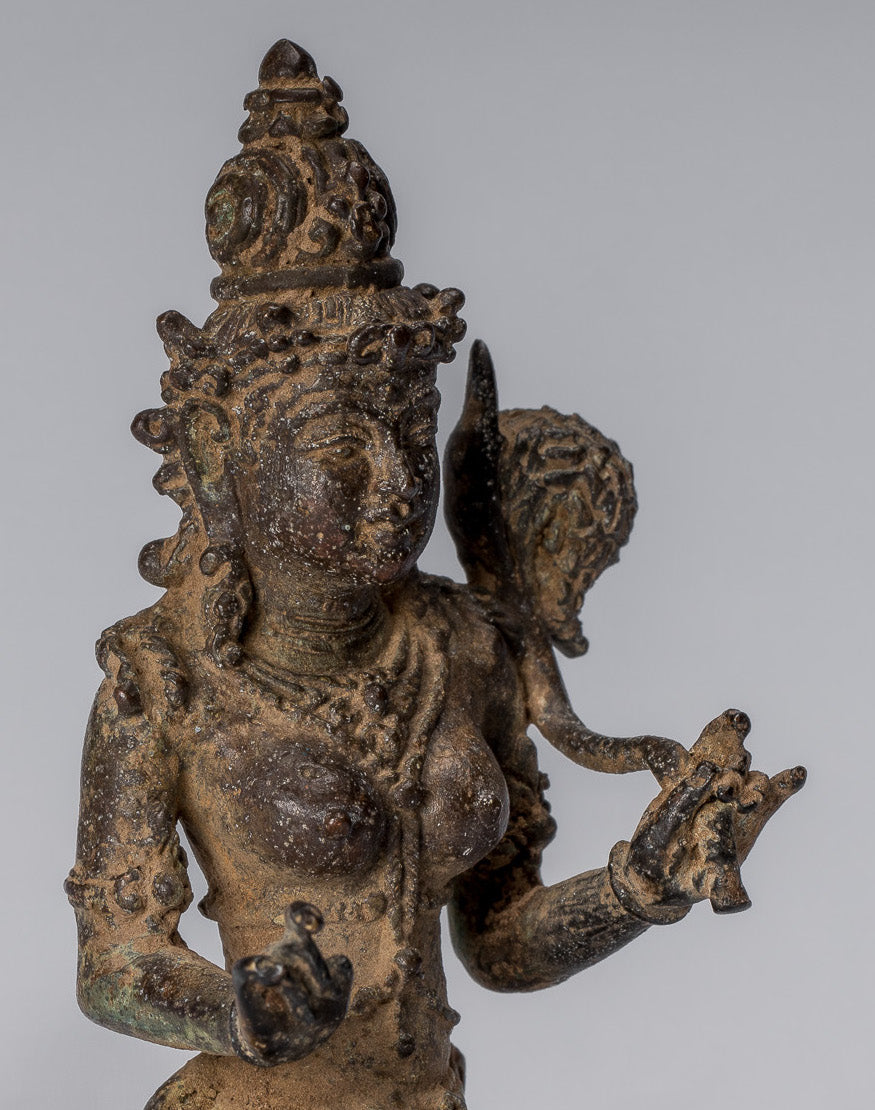 Estatua de Tara - Estatua de bronce de bronce indonesio de java antiguo - 8cm/3 "