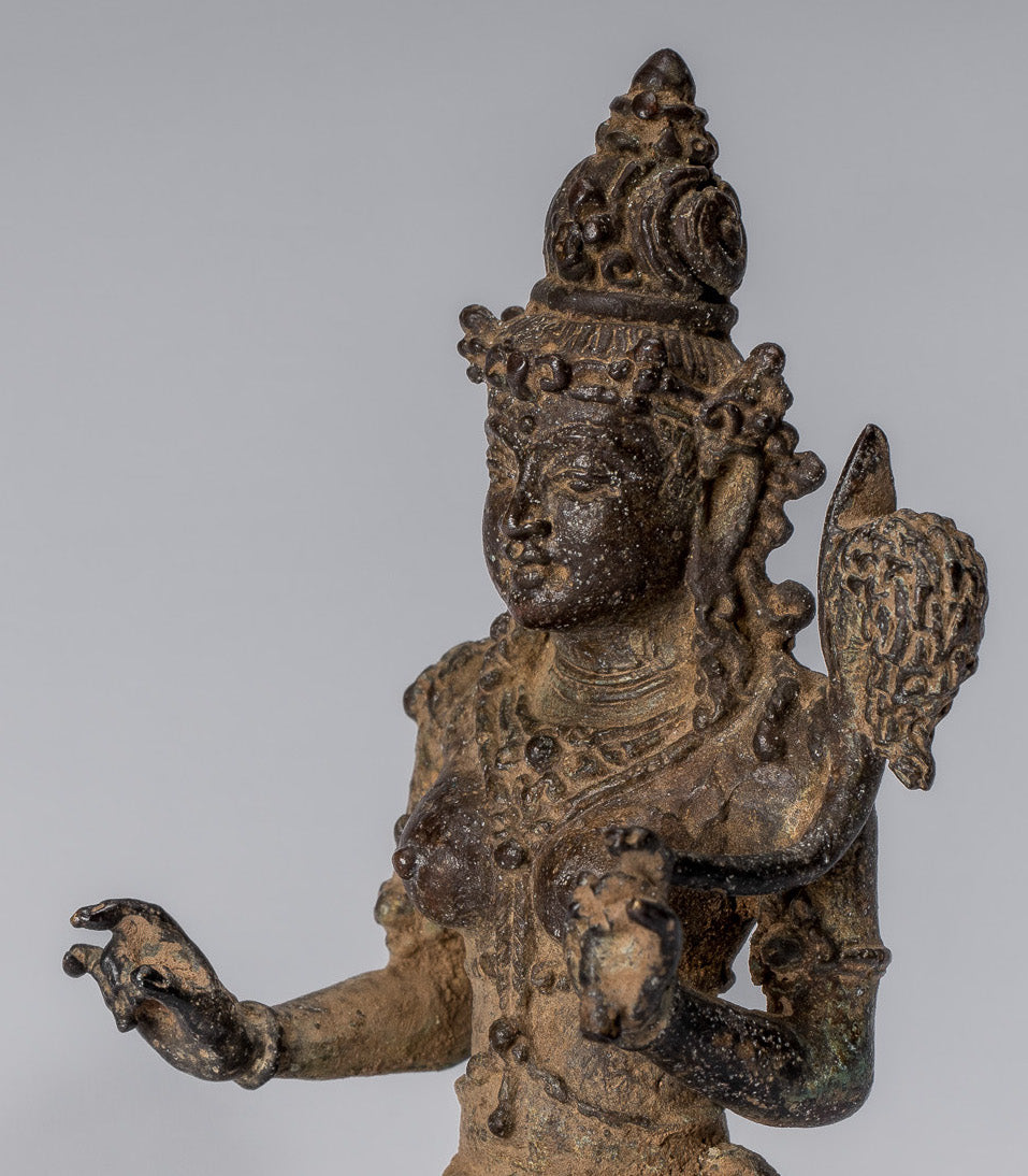 Estatua de Tara - Estatua de bronce de bronce indonesio de java antiguo - 8cm/3 "