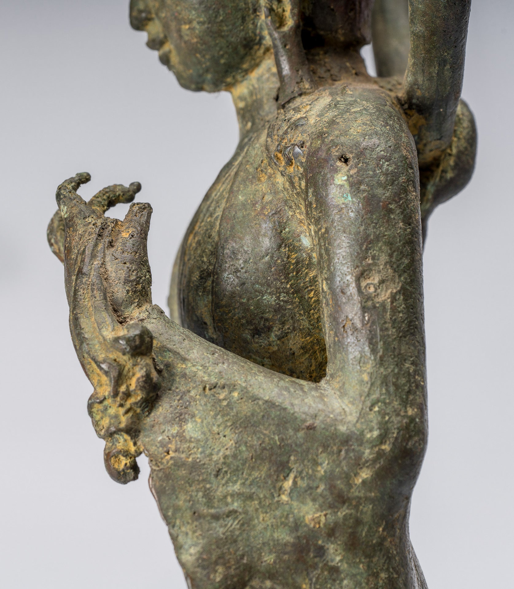 Statua di Buddha - Capolavoro antico in stile indonesiano bronzo giavanese amitabha buddha - 42cm/17 "