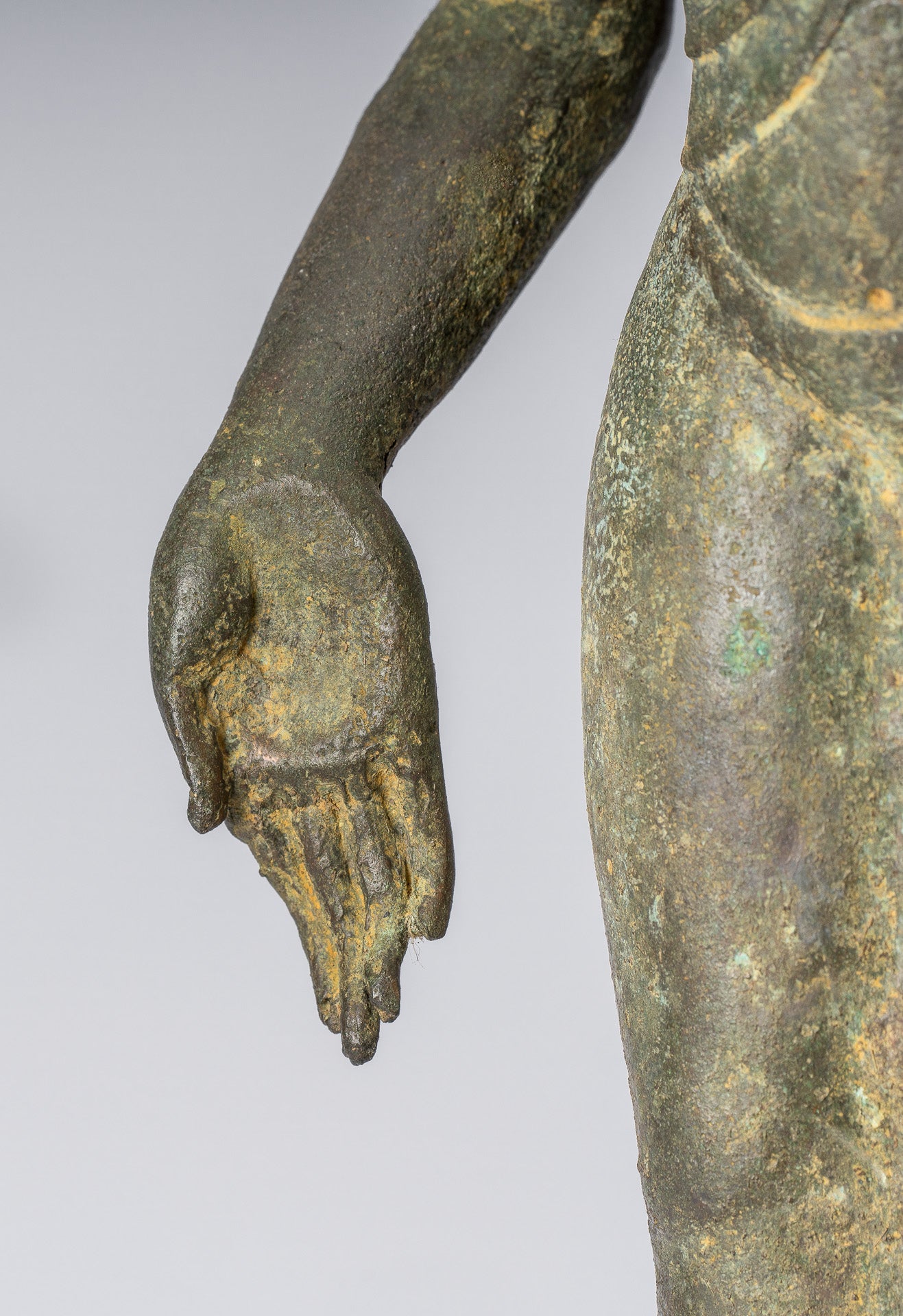 Statua di Buddha - Capolavoro antico in stile indonesiano bronzo giavanese amitabha buddha - 42cm/17 "