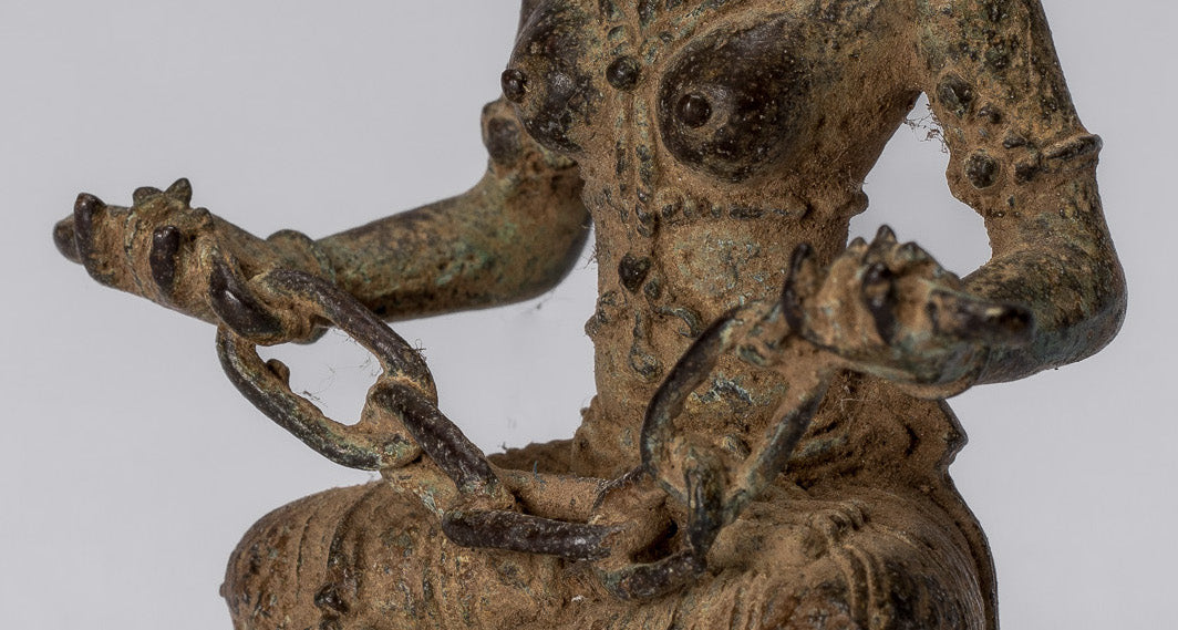 Estatua de Tara - Estatua de bronce de bronce indonesio de java antiguo - 8cm/3 "