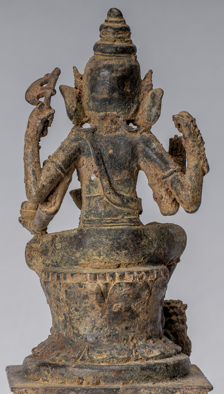 Estatua de Ganesha - Estatua de Ganesha de bronce de estilo javanés antiguo - 25 cm/10 "