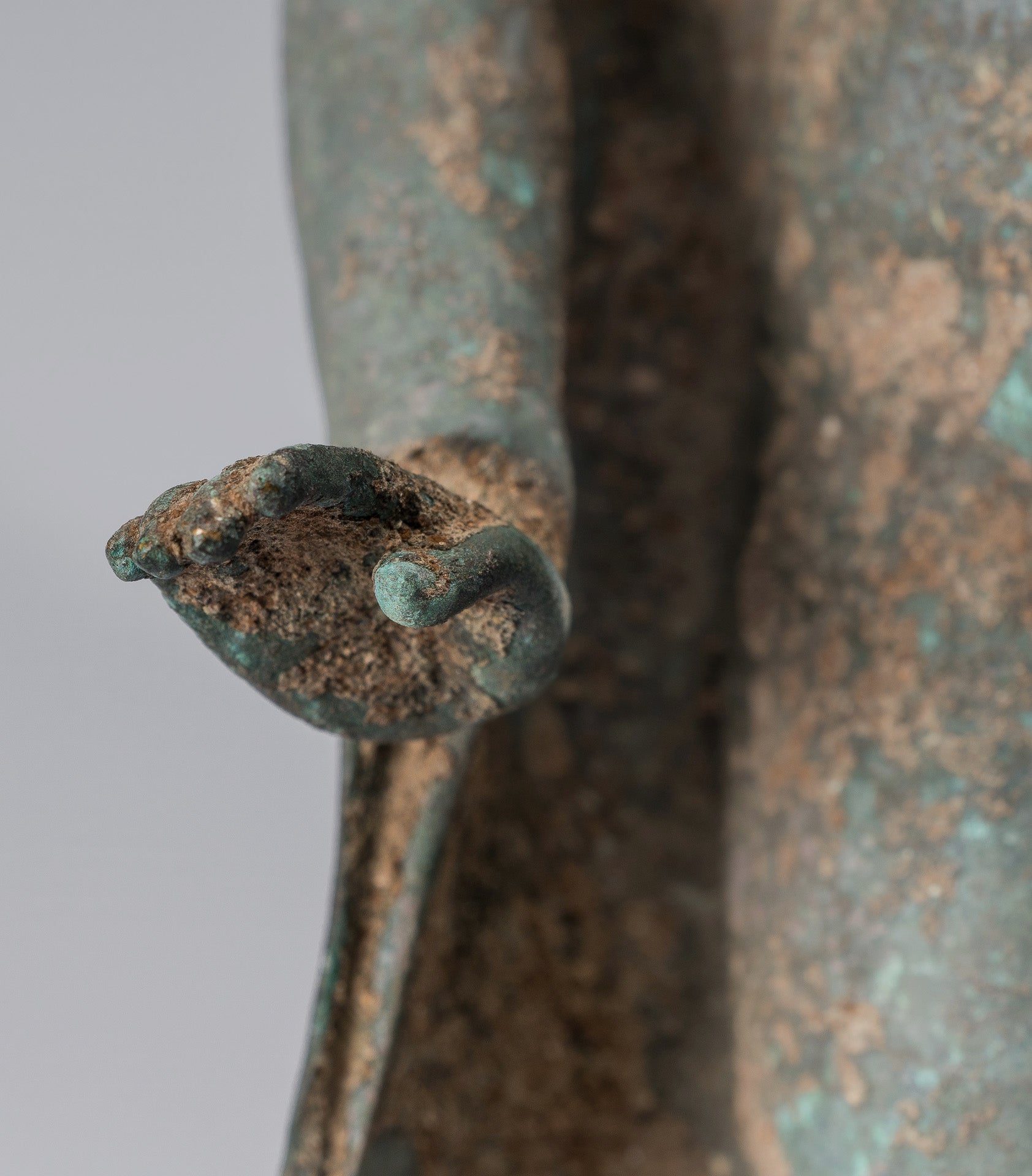 Statue di Buddha - Antique in stile indonesiano Bronzo Giavanese Teaching Buddha - 30 cm/12 "